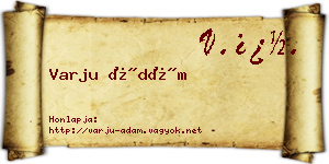 Varju Ádám névjegykártya