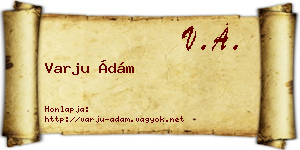 Varju Ádám névjegykártya